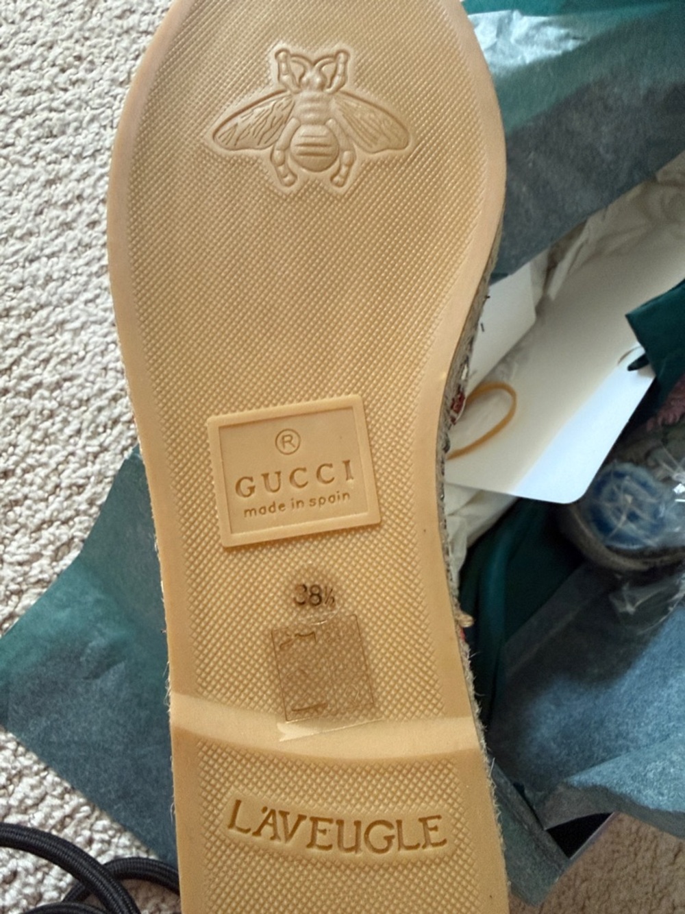 Gucci GG Supreme Flora Espadrilles Flats EU 38+ NWT Box - Picture 6 of 10